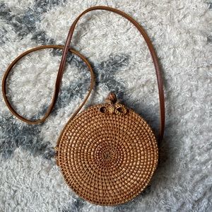 Brown Circle Rattan Bag